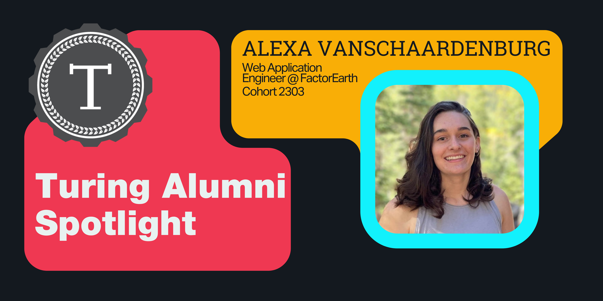 Alumni Spotlight card with Alexa Vanschaardenburg 